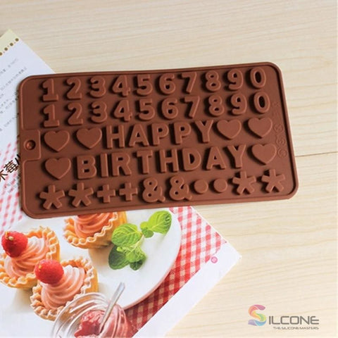 Image of Alphabet Birthday Cake Chocolate Silicone Mold