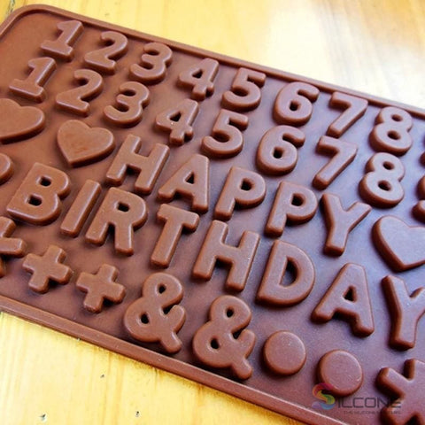 Image of Alphabet Birthday Cake Chocolate Silicone Mold