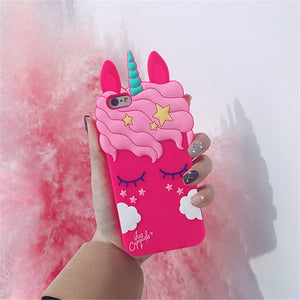 3D Cartoon Soft Silicone Phone Case For iPhone