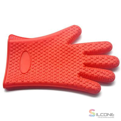 Image of Silicone Gloves Waterproof Heat Resistant Red