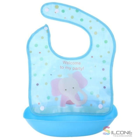 Image of Waterproof Silicone Bibs Rubber Baby For Toddler Wipe Off Roll Up Boys Girls Unisex 05