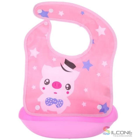 Image of Waterproof Silicone Bibs Rubber Baby For Toddler Wipe Off Roll Up Boys Girls Unisex 1