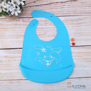 Waterproof Silicone Bibs Rubber Baby For Toddler Wipe Off Roll Up Boys Girls Unisex