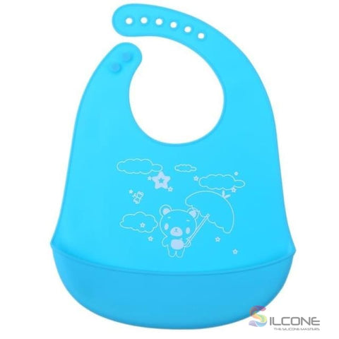 Image of Waterproof Silicone Bibs Rubber Baby For Toddler Wipe Off Roll Up Boys Girls Unisex