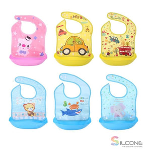 Waterproof Silicone Bibs Rubber Baby For Toddler Wipe Off Roll Up Boys Girls Unisex